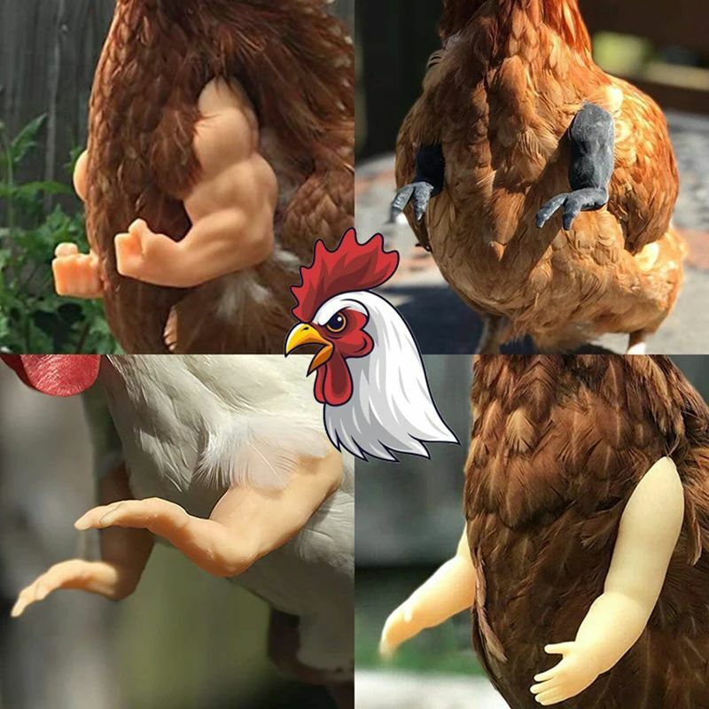 Decorazione del braccio di pollo Chicken Forelimb Decor Dinosaur Spoof Pet puntelli braccio di pollo Hulk Arms Chicken theme Party Funny Decor