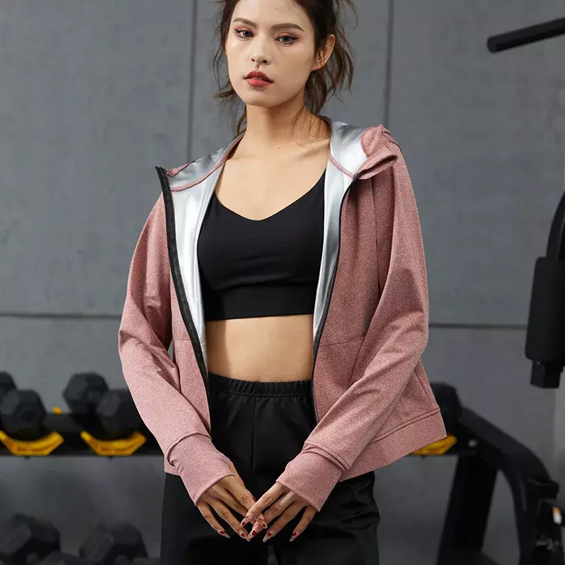 2024Border Sweats Running Sweat Fitness Wear Abnehmen Body Yoga Wear Frauensport Kapuzen mantel Burst Sweat Wear ساونheits