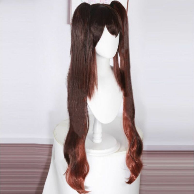 cosplay Hu Tao wig Double horsetail curly Synthetic Wigs Hair