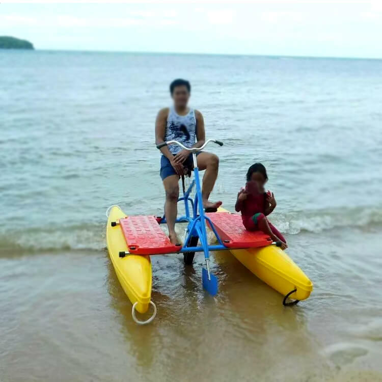 Bicicleta de agua de hélice de deportes marinos, barcos de Pedal inflables de PE, bicicleta de agua de resistencia en agua salada