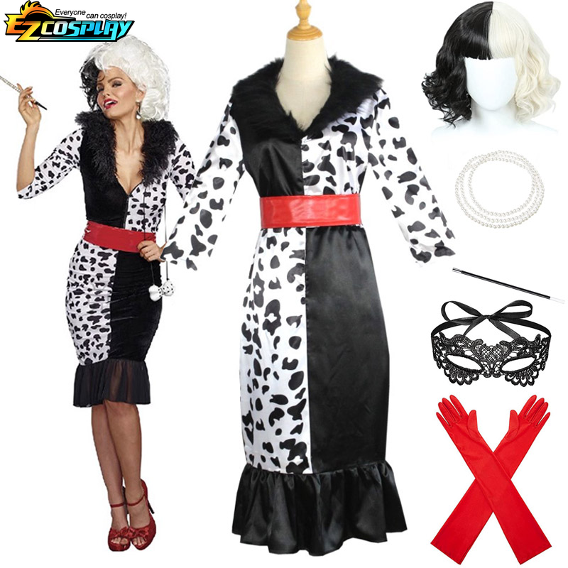 Dla dorosłych Halloween dalmatyński kostium dla kobiet Plus rozmiar dalmatyński Diva impreza z okazji Halloween kostium sceniczny