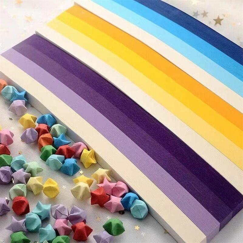 Paper Origami Arts Crafting Art Crafts Origami Stars Paper Strips Diy Hand Arts Make Home Decoration Double Sided Lucky Star