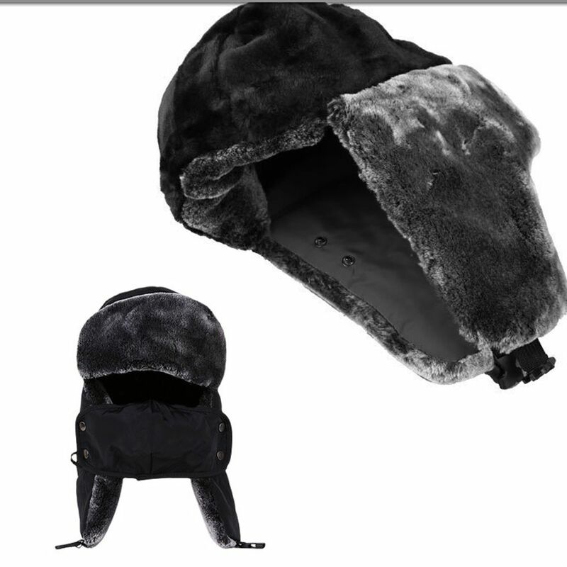 Зимняя Маска для лица на открытом воздухе, искусственная Толстая теплая зимняя шапка