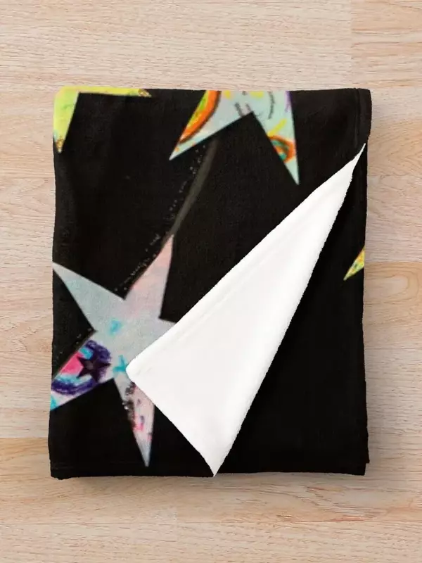 HHPS Art Show, clase 2B, Collage de papel de acuarela y cera: Sigue tu estrella, manta esponjosa, mantas individuales