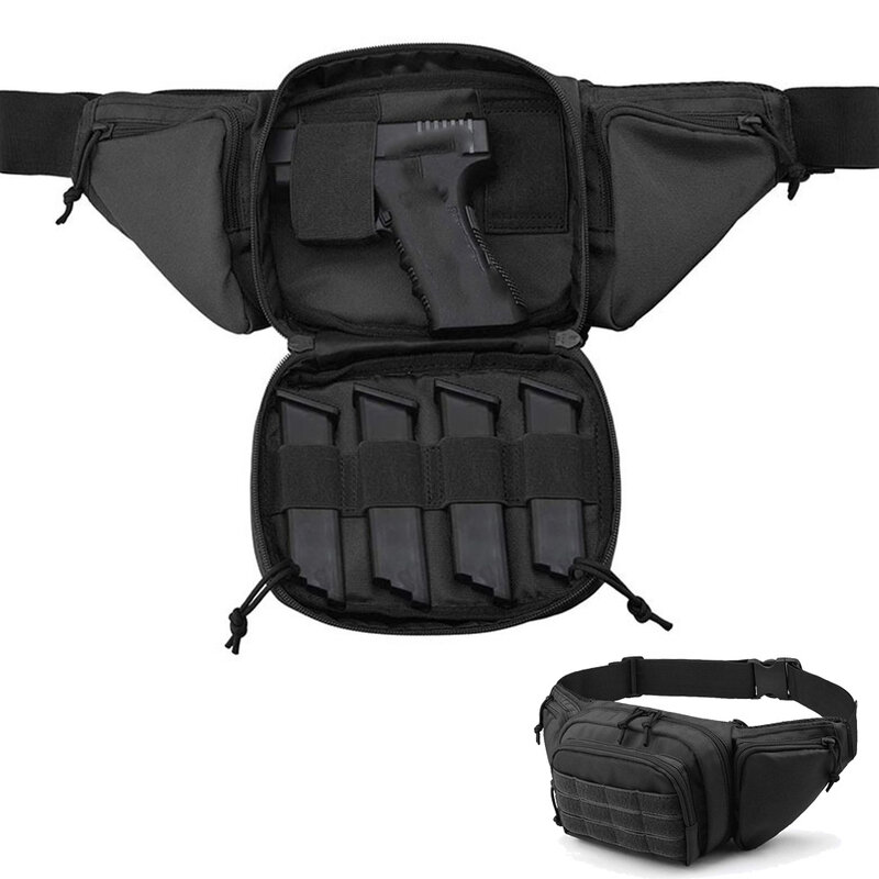 1PC Tactical Gun Waist Bag Holster Chest Military Combat Camping Sport Hunting Athletic Shoulder Sling Gun Holster Bag