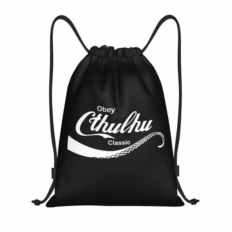 Cthulhu 패션 브랜드 전화 남녀공용 재미있는 복조리 백팩 스포츠 체육관 가방, 러브크래프트 쇼핑 백팩