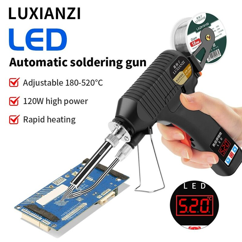 Luxianzi 80/120W จอแสดงผลดิจิตอลส่งดีบุกปืนซ่อม PCB อุปกรณ์ช่างเชื่อมปรับอุณหภูมิเครื่องเชื่อมเหล็กไฟฟ้า