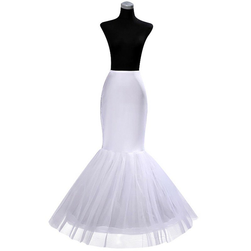 สีดำหรือขาว Mermaid Petticoats สำหรับงานแต่งงานผู้หญิงกระโปรง Crinoline Pettycoat