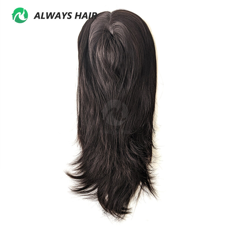 TP22-Todo O Cabelo De Polyskin Topper, Cultivo Chinês Remy Hairpieces Para As Mulheres, 16 "Toupee