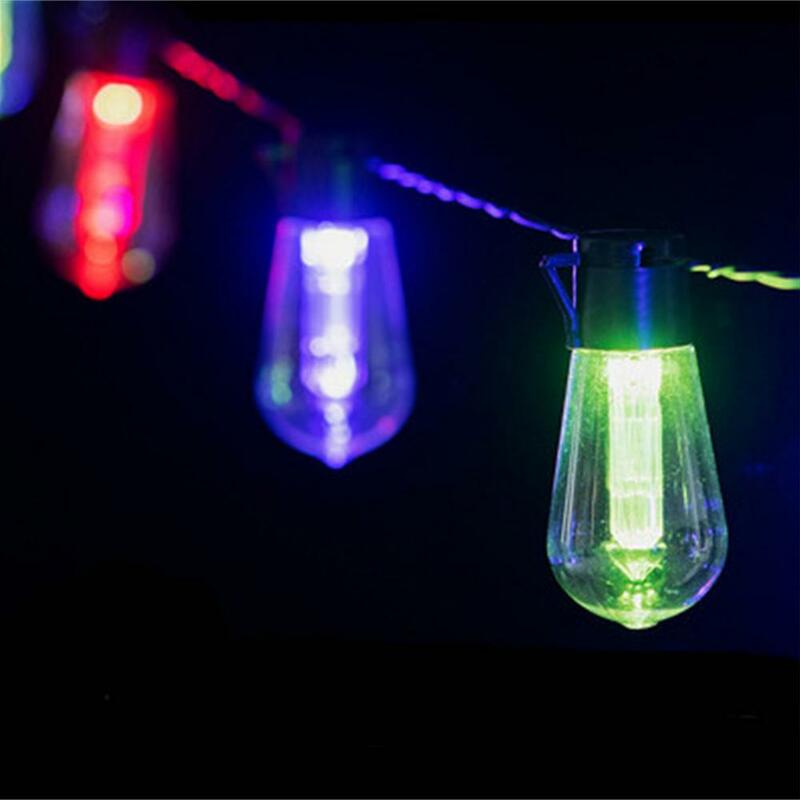 Solar String Lights Christmas Decoration Light Bulb IP65 Waterproof Patio Lamp Holiday Garland For Outdoor Garden Furniture
