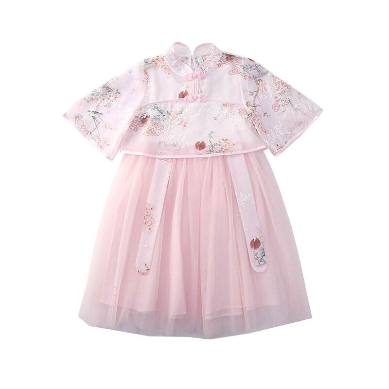 Новинка лета 2023, детское платье ханьфу, милая детская сказочная одежда принцессы, традиционные китайские платья-Ципао для девочек