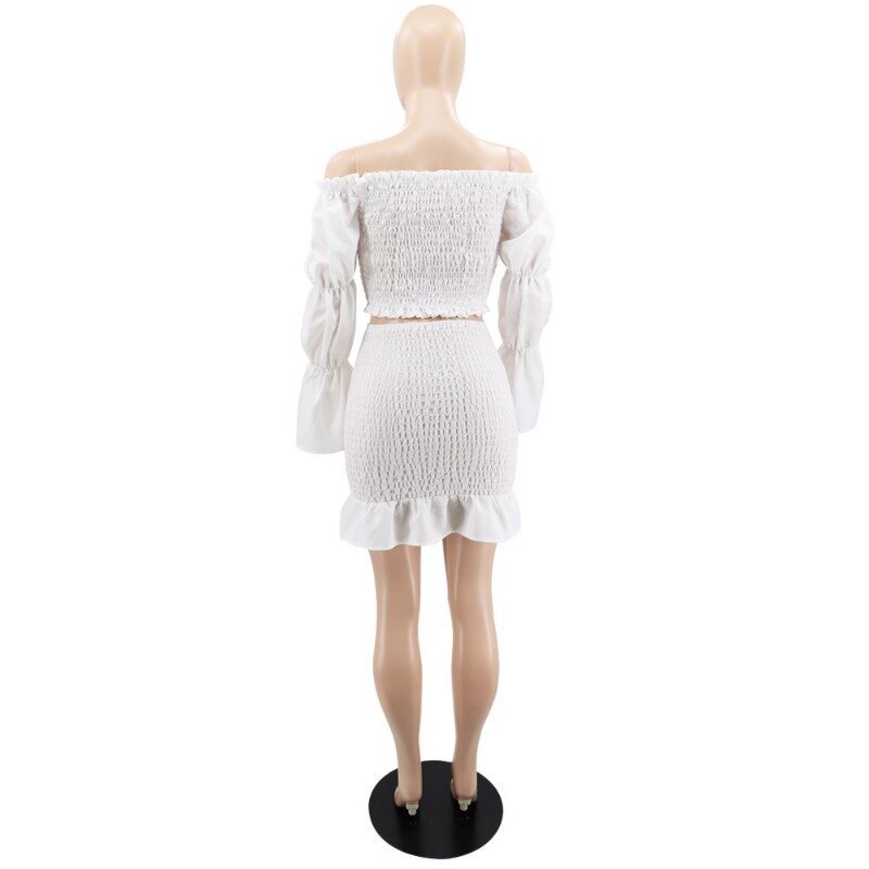 Wepbel Y2K sukienka z odkrytymi ramionami bez rękawów dla kobiet letnia seksowna spódnica ołówkowa letnia dwuczęściowa komplet krótkie topy obcisłych spódnic