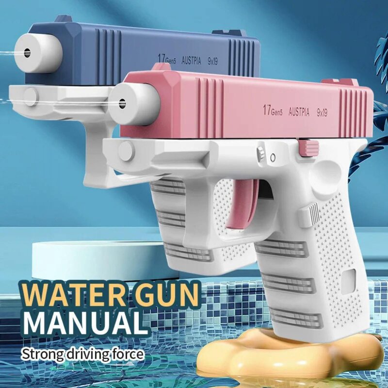 Pistola de agua Glock para niños y adultos, pistola de juguete de chorro para juegos de tiro, juguetes al aire libre