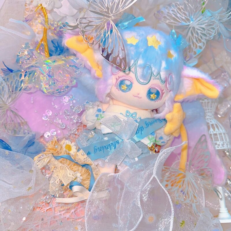 Muñeca de peluche de monstruo azul para niños, Kawaii, Princesa, elfo, muñeca desnuda, Cosplay, regalo, 20cm, 6072