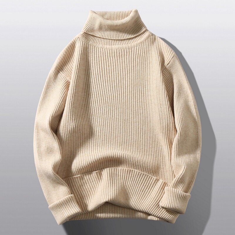 Spring Sweater Men Fashion Youthful Vitality s Turtleneck Computer Knitted Pullovers Solid Color Causal