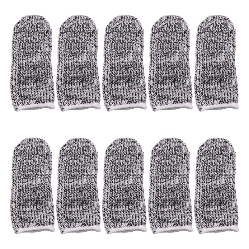 10 guantes de dedo resistentes al corte, protectores de pulgar esculpidos, cubierta de dedo de nailon para jardinería