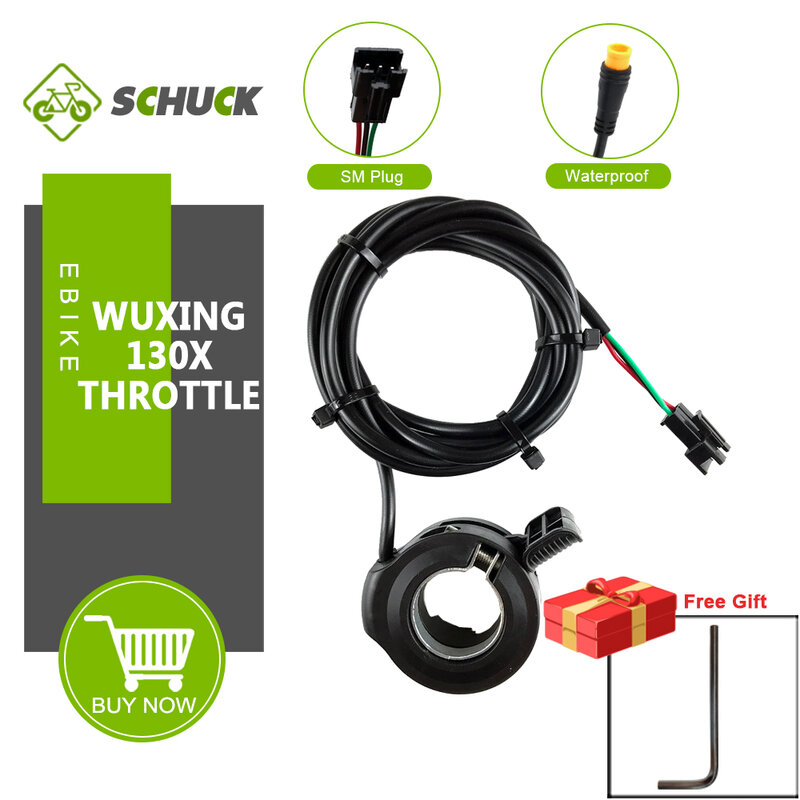 Wuxing-Acelerador de pulgar para bicicleta eléctrica, accesorio de bicicleta eléctrica con enchufe impermeable, 130X, mano derecha/izquierda, 12V24V36V48V60V72V SM