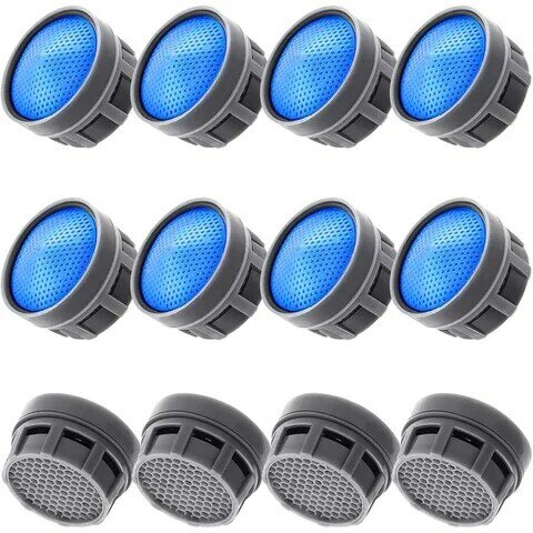 12 Pcs Faucet Aerators Water Save Tap Diffuser Sprayer Flow Restrictor Replacement 22mm Nozzle Filter Water Bubbler