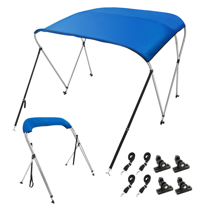 VEVOR 3 Bow Bimini Top Boat Cover 900D Polyester Canopy with 1  Aluminum Alloy Frame
