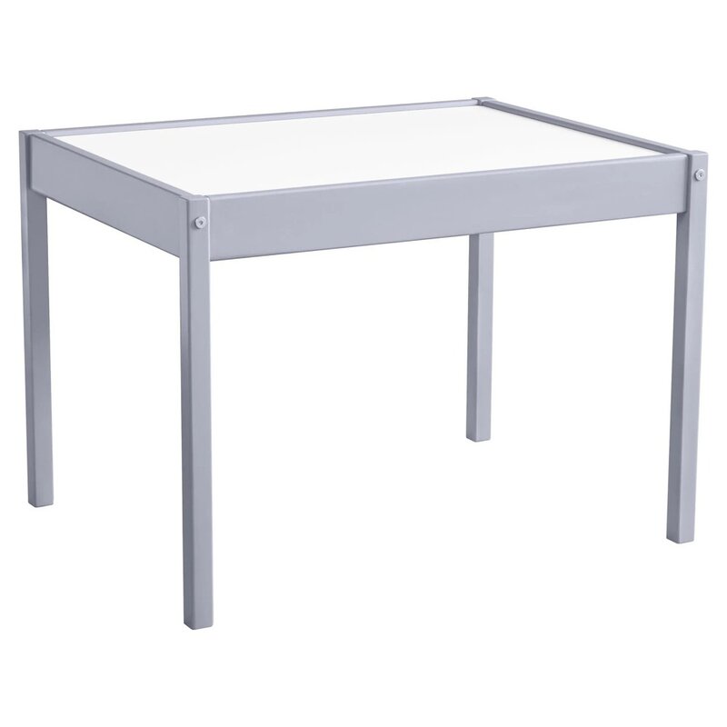 3-Piece Kiddy Table & Chair Kids Set, Gray&White