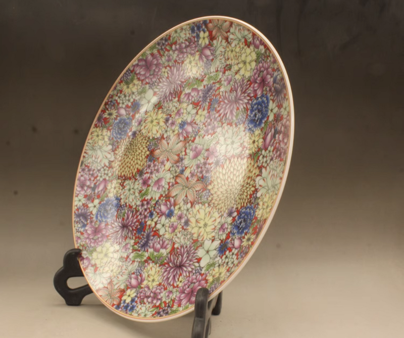 Pastello million flower pattern porcellana piatto decorazione collezione di decorazioni in porcellana antica
