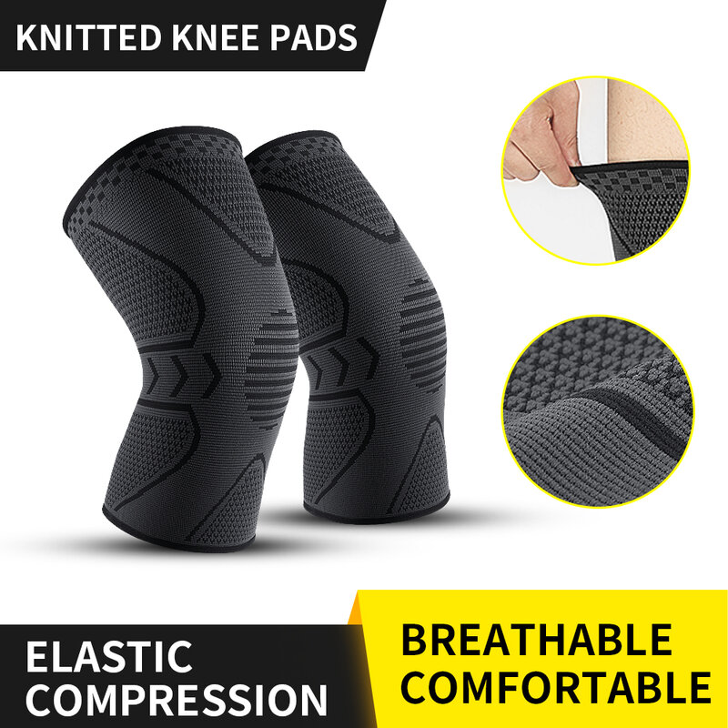 Kyncilor-rodilleras de tejido de punto de alta elasticidad, protección para las articulaciones de la rodilla, para Fitness, correr, baloncesto y deportes, 1 piezas