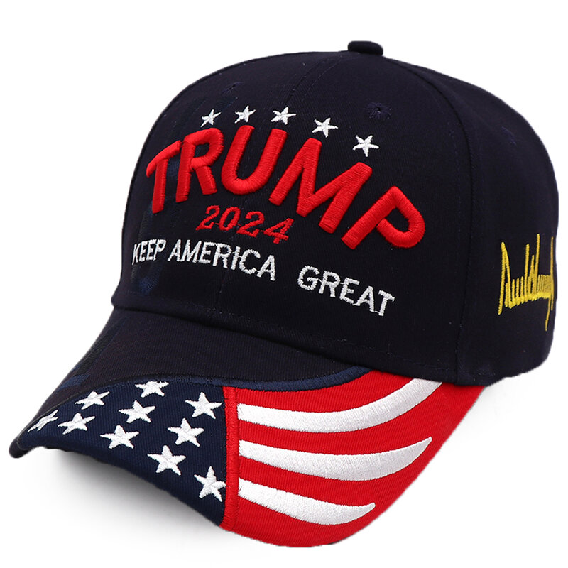 Topi Gaya Donald Trump 2024 Topi Bisbol AS Topi Presiden Snapback Besar Amerika Topi Bordir Mode Uniseks Topi Kerai