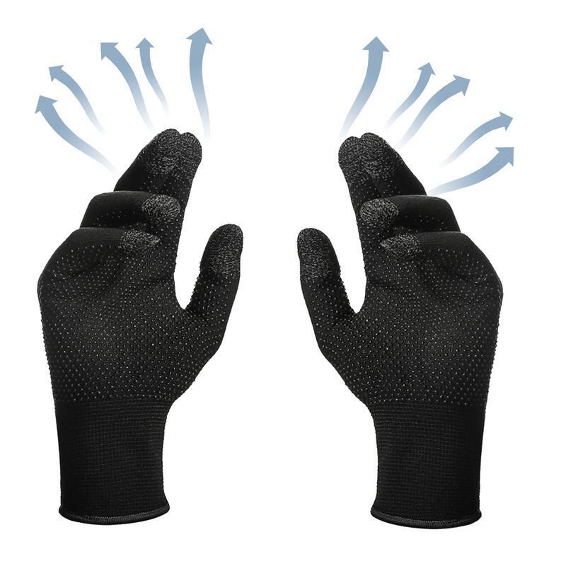 Игровые перчатки для сенсорных экранов, Зимняя перчатка, перчатка для сенсорных экранов с сенсорными пальцами, в горошек, силикагелевая ладонь, нескользящий дизайн, поддержка почти