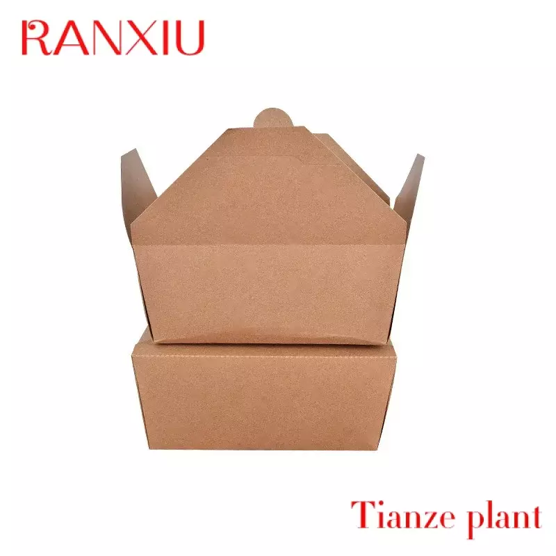 Custom custom logo printing lunch Kraft paper packing container disposable food boxes