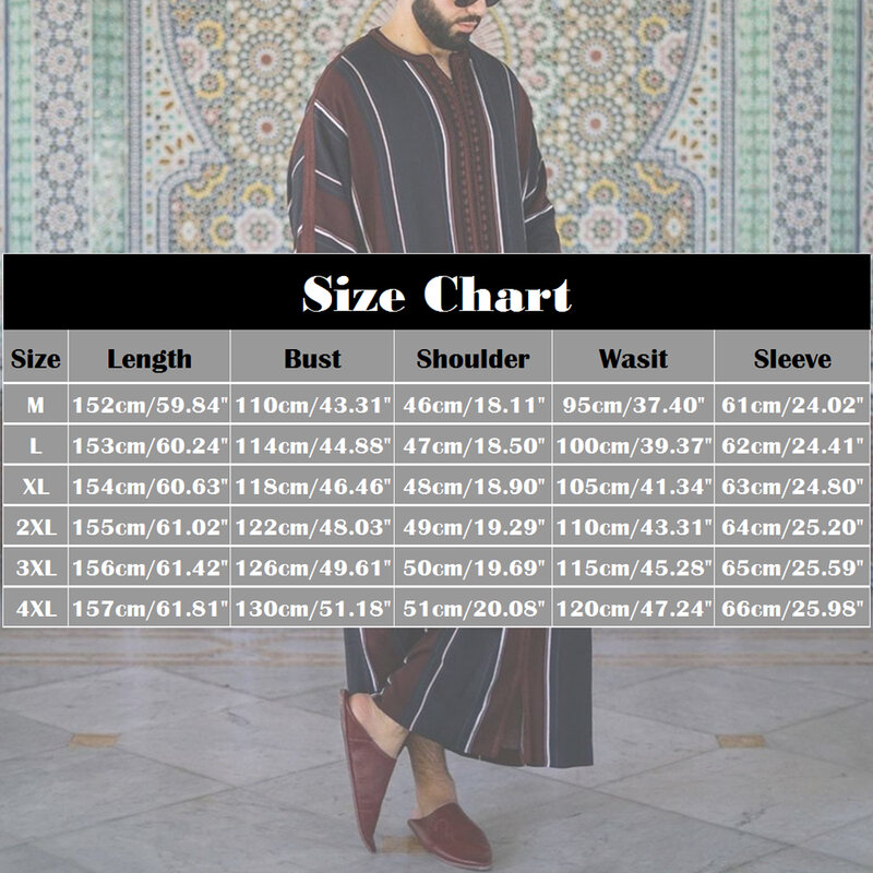 Robes musulmanes à rayures longues pour hommes, Kaftan arabe islamique, Vêtements saoudiens, Moyen-Orient, Dubaï, Abaya, Thobe Jubba rétro, Printemps, Été