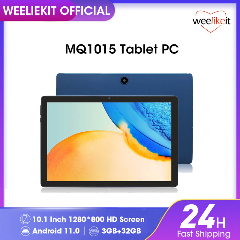 weelikeit Tablet 10.1'' Android 11 3GB RAM 32GB ROM 1280x800 IPS Ultrathin Tablets PC A133 Quad Core AX Wifi-6 with Case F11W