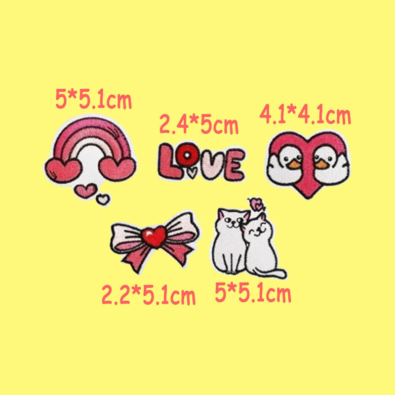 Valentinstag Stickerei Patches DIY romantische Liebe Rose Stoff Aufkleber Applikation Abzeichen schmelz bare Patch Tasche Hut Zubehör für Paar