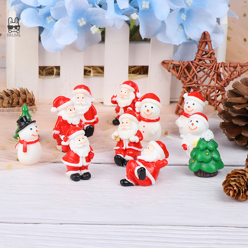 家の装飾のためのマイクロランドスケープオーナメント、santalaus、snowman、ミニチュアクリスマスギフト、フィギュアの装飾、1個