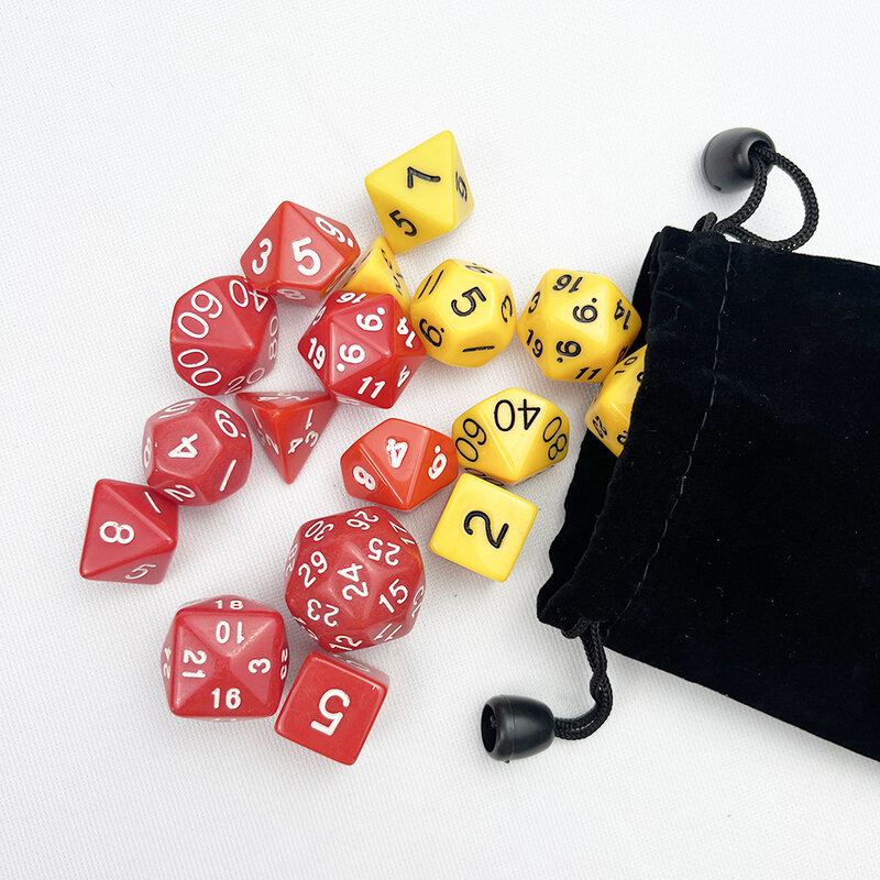 10PCS/Bag High Quality Multi-Sided Dice Set for Surrouding Boutique Board Games Optional Color Games Dice with Black Bag