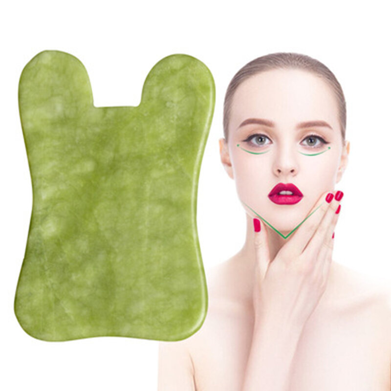 Piedra de Jade Natural para raspar, masajeador Gua Sha, SPA Facial, acupuntura, belleza de la piel, herramientas de masaje para el cuidado Facial