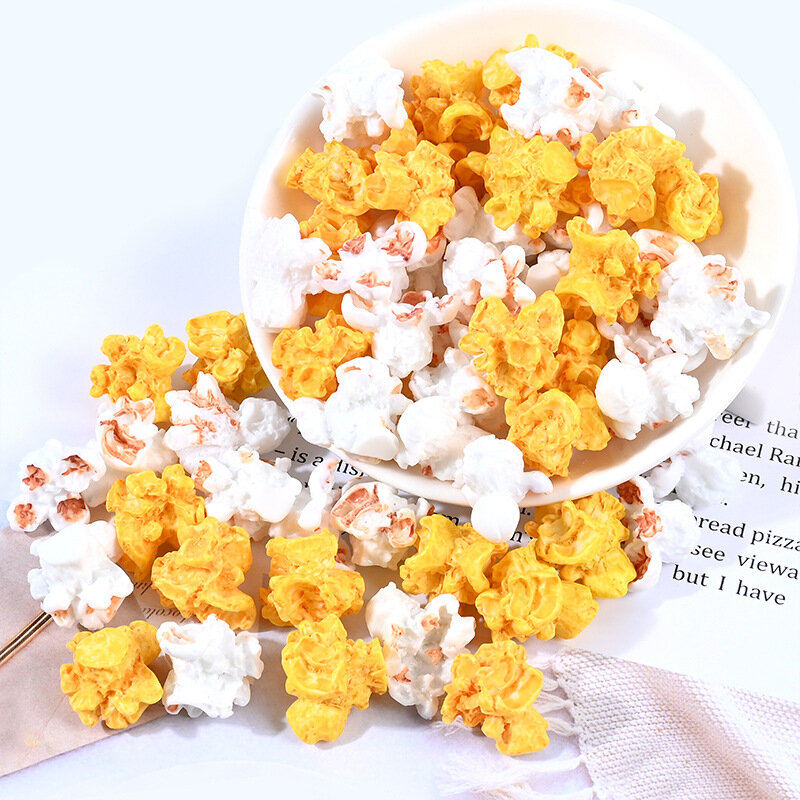 10Pcs resina Popcorn emulazione alimentare materiale fai-da-te creazione di gioielli materiali ciondolo forniture fatte a mano per orecchini catene decorazione