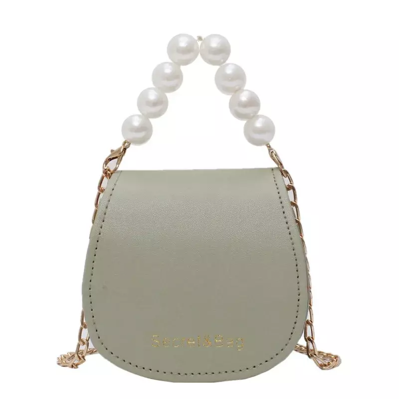 Mini bolsos de hombro elegantes para mujer, bolso de mensajero portátil, bolsos de cadena, bandolera de perlas para niña, bolso cuadrado pequeño con rombos