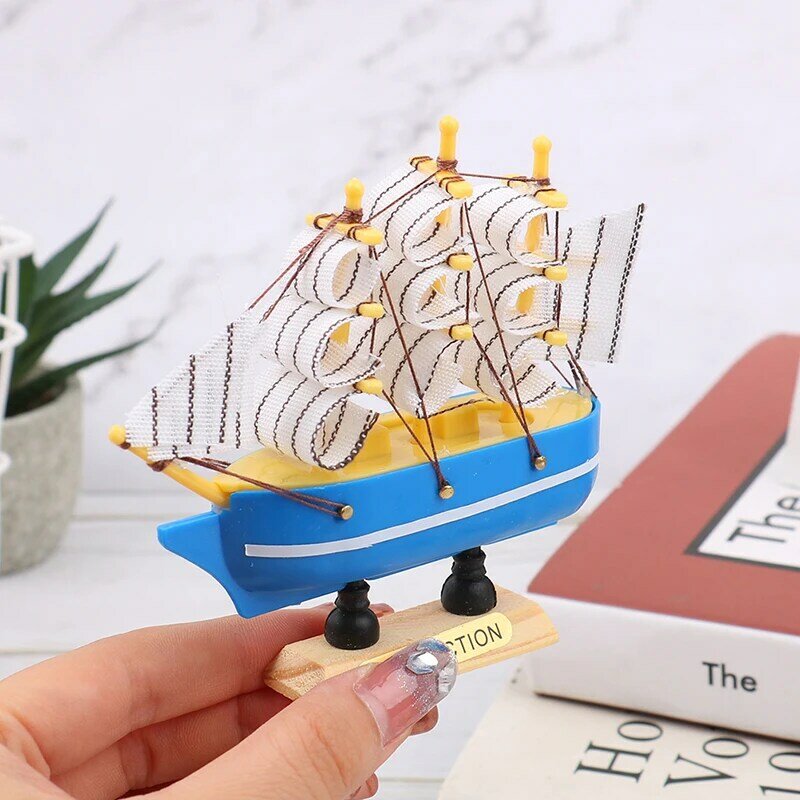 미니어처 모델 미니 해적선 바다 요트, 바다 보트 장식 레트로 삼각형 요트