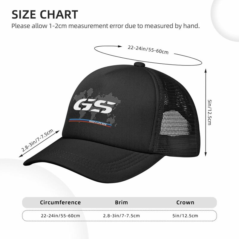 GS World Map moto Trucker Hat cappelli moda per adulti cappellini da sole cappello da pesca berretti da Baseball in rete di poliestere traspirante estate