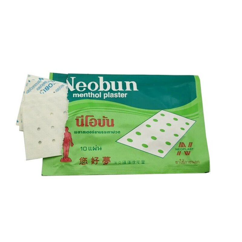 100Pcs ประเทศไทย Neobun Anti-Inflammatory Analgesic พลาสเตอร์ Treatment กล้ามเนื้อ Aches, Rheumatism บรรเทาอาการปวด Patch