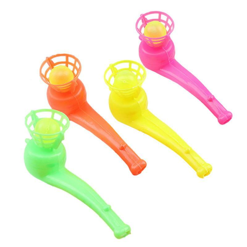 Blow Ball Pipe Game Floating Blowing Pipe Stress Reliever Pipe Stress Reliever Ball Educational Toys Funny Party Supplies