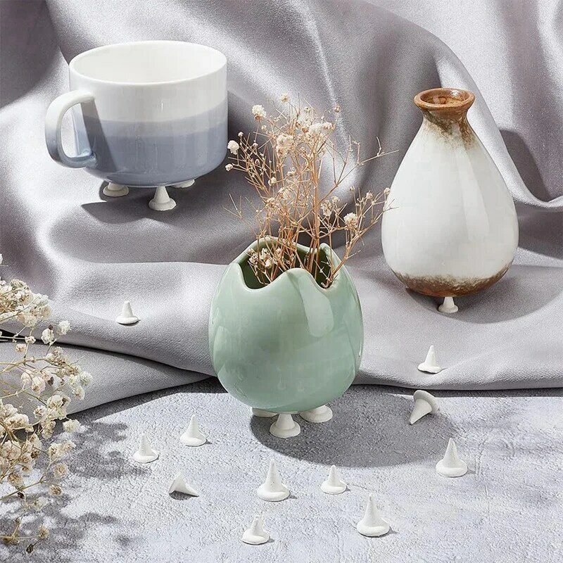 20 pezzi di ceramica alta forno unghie mobili ceramica refrattaria supporto unghie strumenti di ceramica resistenti riutilizzabili bianchi ad alta temperatura