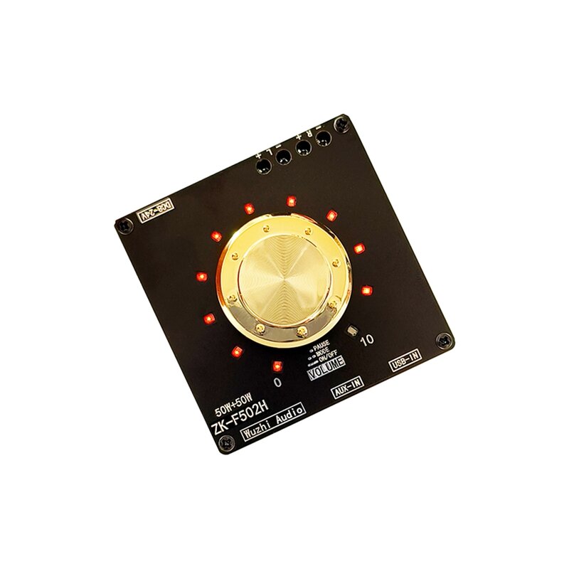 Módulo de placa amplificadora de potencia de Audio Bluetooth, indicador de volumen ZK-F502H, TPA3116D2 2,0, amplificador estéreo de 50W + 50W