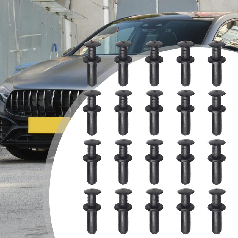 Clip di fissaggio supporti Nylon e gomma Santoprene rivetto di fermo 20 pezzi accessori interni auto neri nuovo di zecca