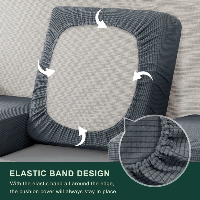Fodera per cuscino del divano elasticizzata adatta per poltrona, fodera per sedile del divano individuale con tessuto Jacquard con fondo elastico