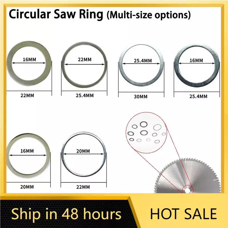 Anneaux de réduction de lame de scie circulaire, anneau de conversion, disque de coupe, outils de travail de calcul, rondelle de coupe, 16mm-30mm
