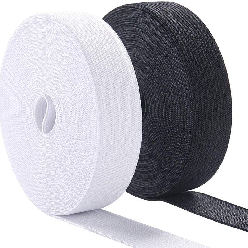 Эластичная лента для шитья, 10-60 мм, черного и белого цветов