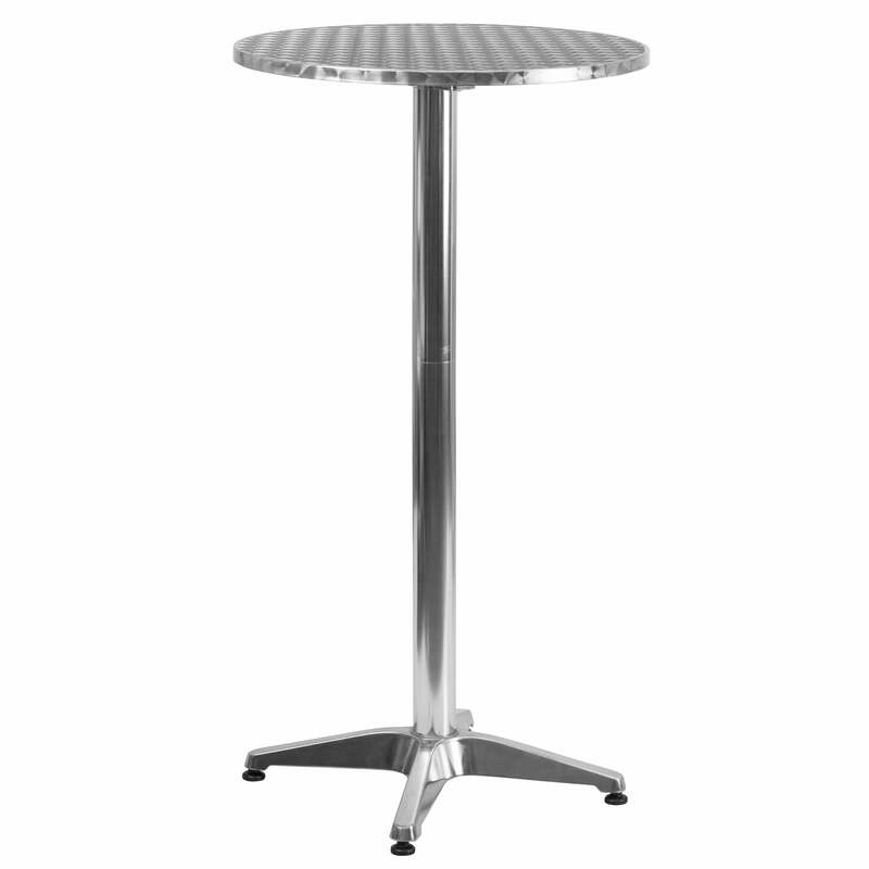 실내 및 실외용 원형 알루미늄 바 높이 테이블, 플립 업 테이블, 23.25 인치
