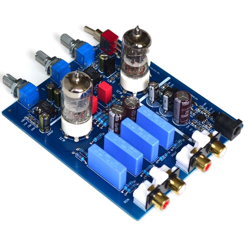 6J1 Tube Bile Preamplifier HIFI Audio Preamp With Treble Bass Adjustment DC12V Electron Valve Preamp Bile Buffer 1Pc