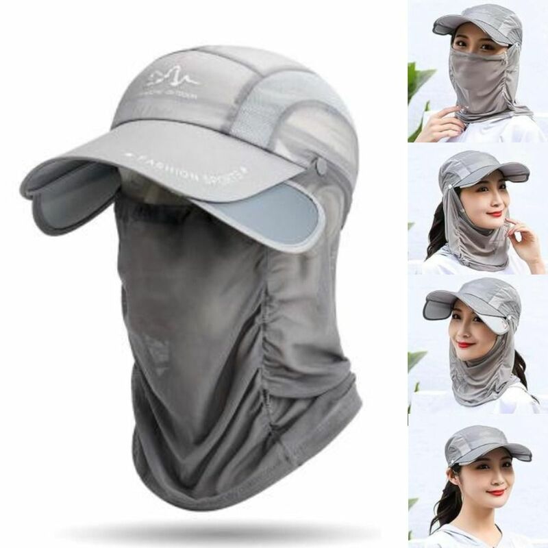 Retractable Brim Sun Hat Outdoor Cycling UPF 50+ Sunscreen Fishing Hat Sun Protection Breathable Multifunctional Sunblock Cap